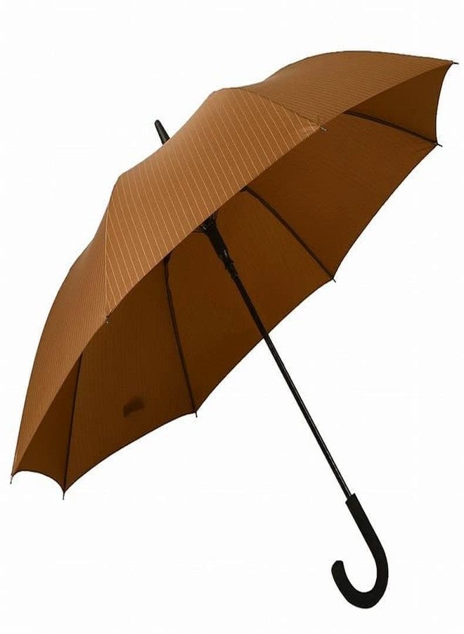 VIKIJO 37 Inches big UV Protection stick Umbrella, Automatic Open Hook Handle Stick Golf Umbrellas for Rain, Sun & Wind Protection (Brown) - Image 2
